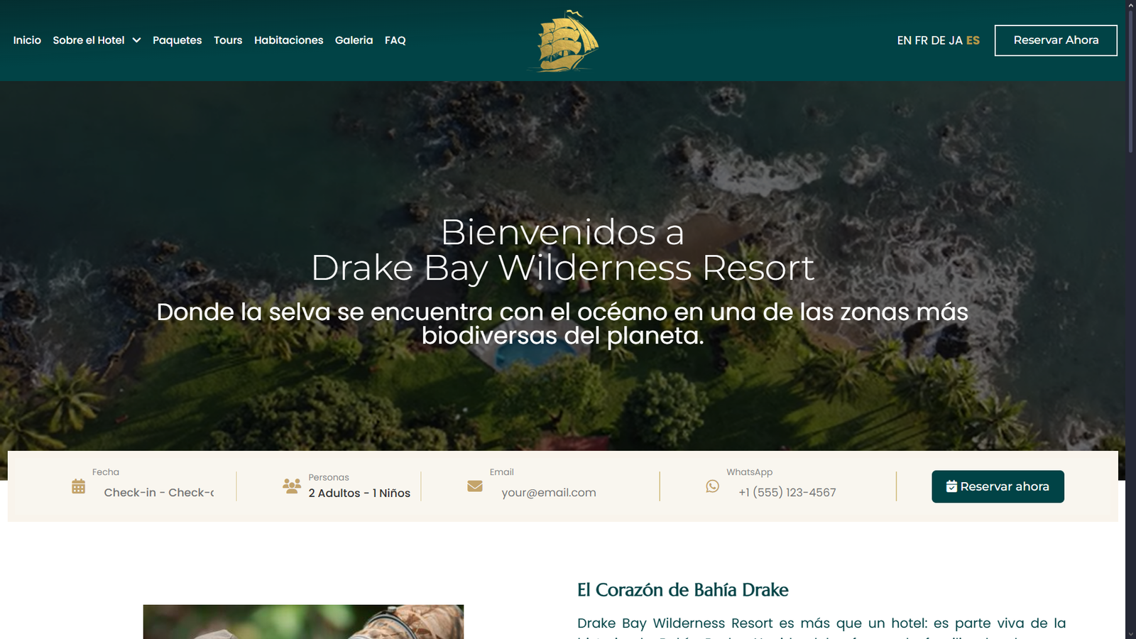 Tourism Page preview